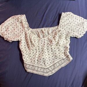 White Floral Women's Top